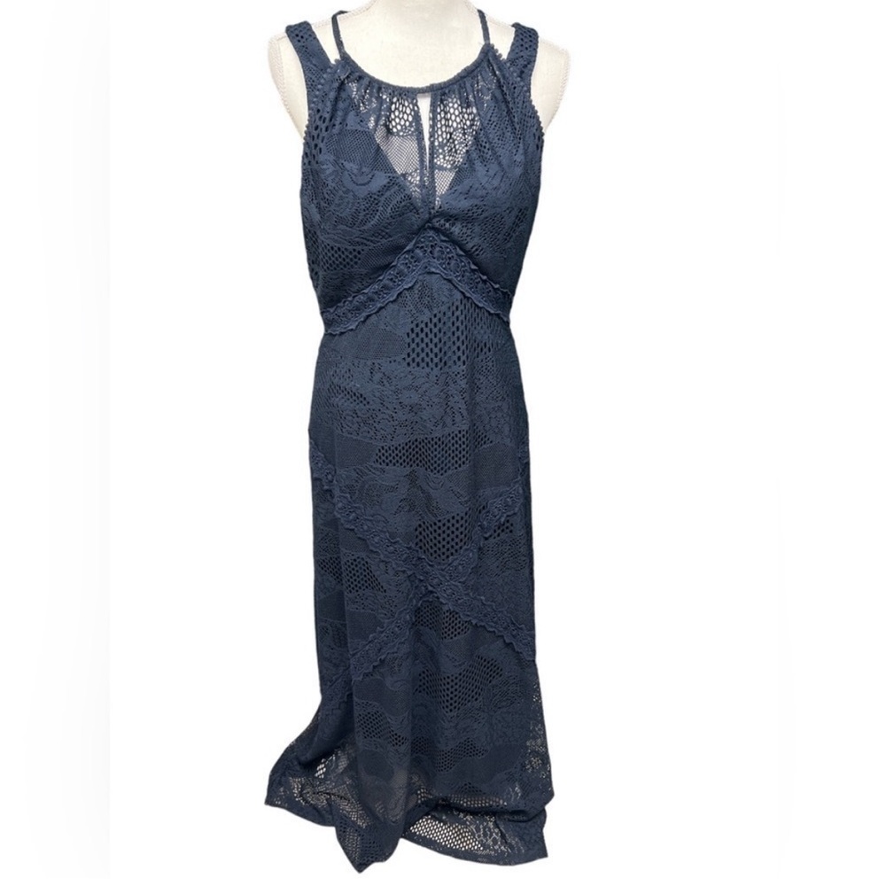 LONDONTIMES Woman’s Navy Lace Long Dress Size 12